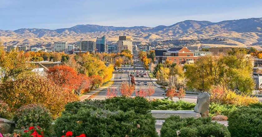 Downtown Boise, Idaho in the fall