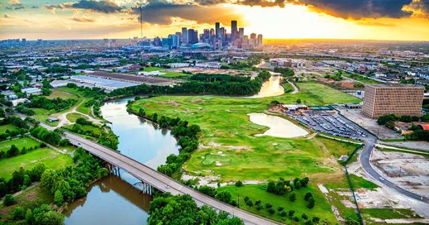Houston Skyline from Over Buffalo Bayou